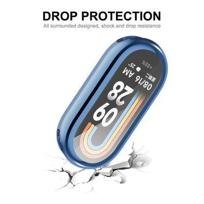 For Xiaomi Mi Band 8 ENKAY Hat-Prince Full Coverage Electroplated Soft TPU Watch Case with Screen Protection(Navy Blue) - Watch Cases by ENKAY | Online Shopping UK | buy2fix