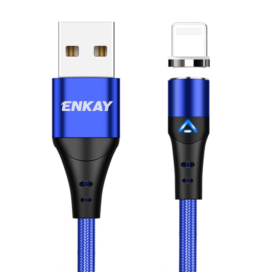 ENKAY 3A USB to 8 Pin Magnetic Fast Charging Data Cable with LED Light, Length:2m(Blue) - Charging Cable & Head by ENKAY | Online Shopping UK | buy2fix