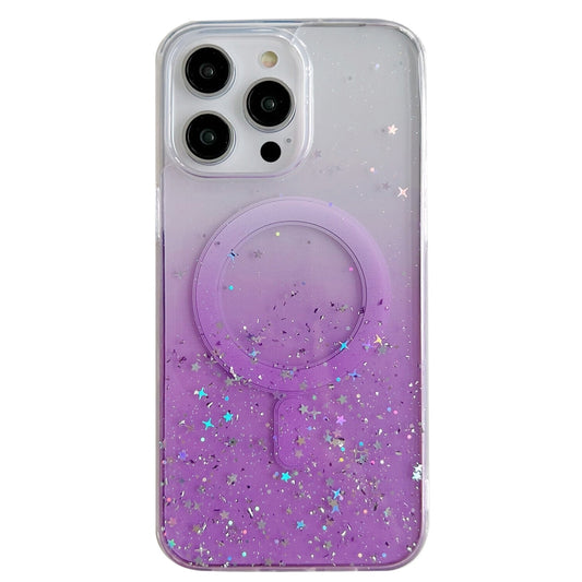 For iPhone 12 Pro Max MagSafe Glitter Hybrid Clear TPU Phone Case(Purple) - iPhone 12 Pro Max Cases by buy2fix | Online Shopping UK | buy2fix