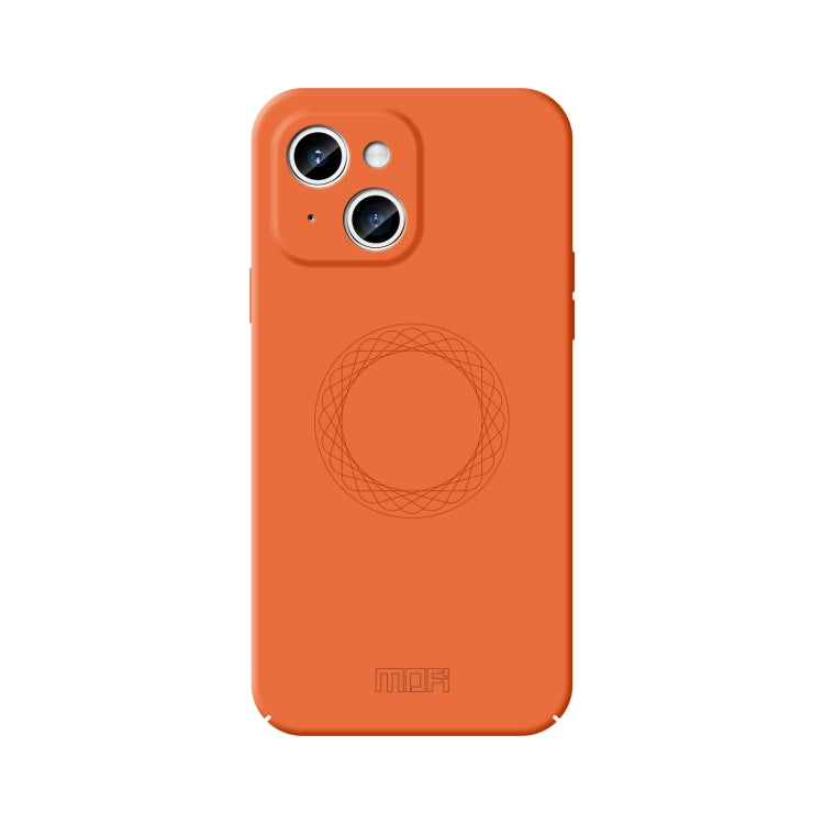 For iPhone 15 MOFI Qin Series Magsafe Skin Feel All-inclusive Silicone Phone Case(Orange) - iPhone 15 Cases by MOFI | Online Shopping UK | buy2fix