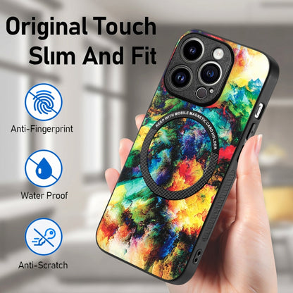 For iPhone 15 Pro Max Colored Drawing Leather Back Phone Case(Colorful Cloud) - iPhone 15 Pro Max Cases by buy2fix | Online Shopping UK | buy2fix