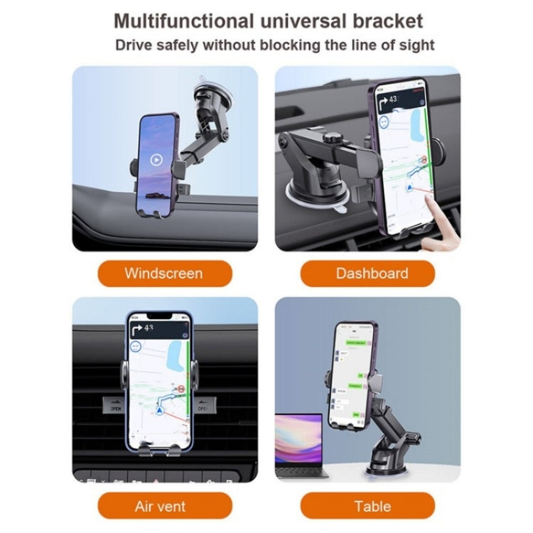 D-43+128+120 Multi-functional Car Air Vent Dashboard Telescopic Suction Cell Phone Mount - Car Holders by buy2fix | Online Shopping UK | buy2fix