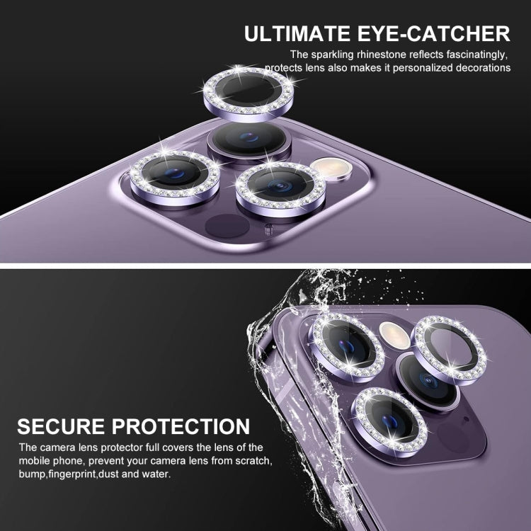 For iPhone 14 Pro / 14 Pro Max ENKAY AR Anti-reflection Individual Diamond Ring Camera Lens Glass Full Film(Silver) - iPhone 14 Pro Tempered Glass by ENKAY | Online Shopping UK | buy2fix