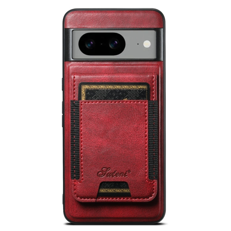 For Google Pixel 6 Pro Suteni H17 Oil Eax Leather Detachable Wallet Phone Case(Red) - Google Cases by Suteni | Online Shopping UK | buy2fix