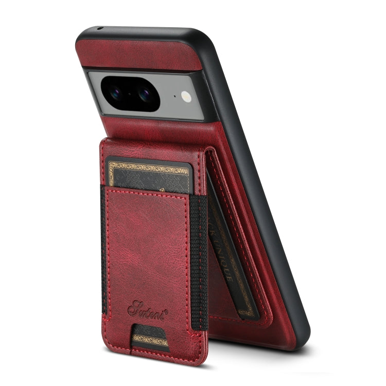 For Google Pixel 6 Pro Suteni H17 Oil Eax Leather Detachable Wallet Phone Case(Red) - Google Cases by Suteni | Online Shopping UK | buy2fix