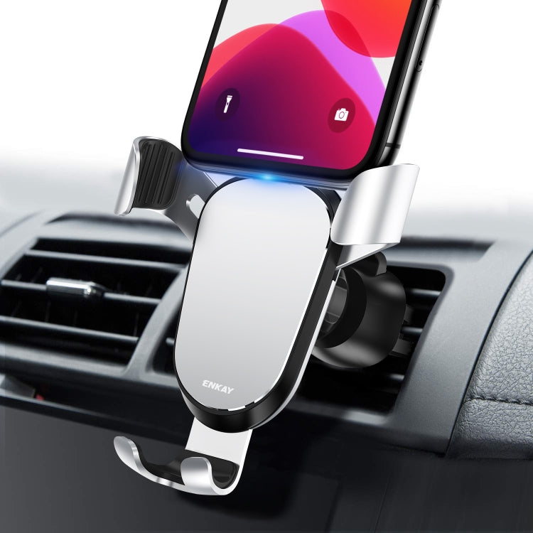 ENKAY ENK-CM101 Automatic Induction Gravity Car Mount Rotation Car Air Vent Mount Phone Holder(Silver) - Car Holders by ENKAY | Online Shopping UK | buy2fix