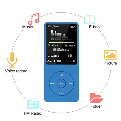 Fashion Portable LCD Screen FM Radio Video Games Movie MP3 MP4 Player Mini Walkman, Memory Capacity:4GB(Blue) - Consumer Electronics by buy2fix | Online Shopping UK | buy2fix