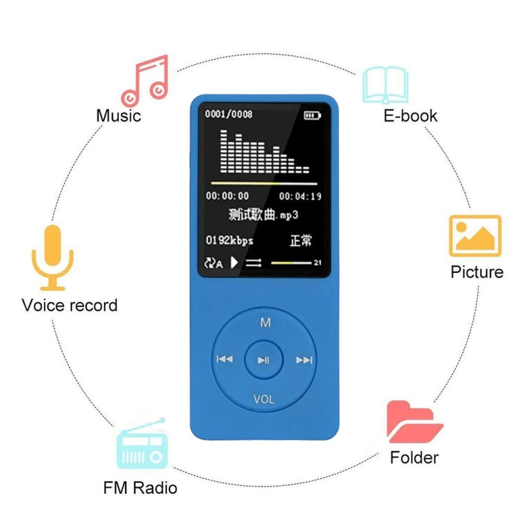 Fashion Portable LCD Screen FM Radio Video Games Movie MP3 MP4 Player Mini Walkman, Memory Capacity:4GB(Light Blue) - MP3 Player by buy2fix | Online Shopping UK | buy2fix