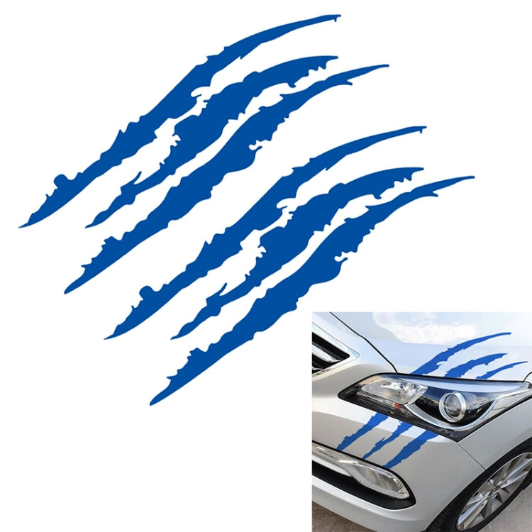 2 PCS Reflective Car Sticker Monster Scratch Stripe Claw Marks Car Auto Headlight Decoration Vinyl Decal Car Stickers, Size:40X12cm (Blue) - In Car by buy2fix | Online Shopping UK | buy2fix