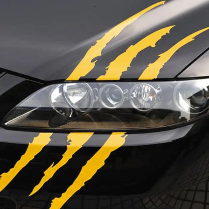 2 PCS Reflective Car Sticker Monster Scratch Stripe Claw Marks Car Auto Headlight Decoration Vinyl Decal Car Stickers, Size:40X12cm (Yellow) - In Car by buy2fix | Online Shopping UK | buy2fix