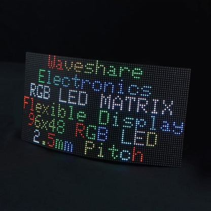 Waveshare Flexible RGB Full-color LED Matrix Panel, 2.5mm Pitch, 96x48 Pixels, Adjustable Brightness Bendable PCB - Other Accessories by Waveshare | Online Shopping UK | buy2fix