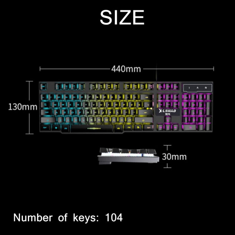 X-L SWAB GX50 Computer Manipulator Feel Wired Keyboard, Colour:White Mixed Light - Wired Keyboard by X-L SWAB | Online Shopping UK | buy2fix