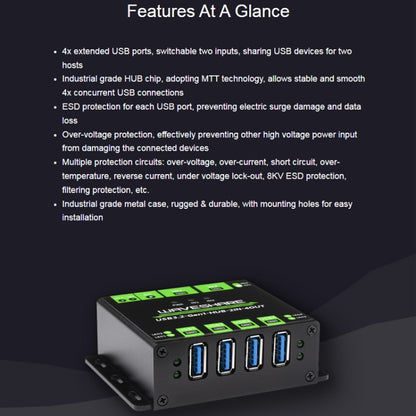 Waveshare 23929 USB HUB, Extending 4 X USB 3.2 Ports, Switchable Dual Hosts, Multi Protections - USB 3.0 HUB by Waveshare | Online Shopping UK | buy2fix