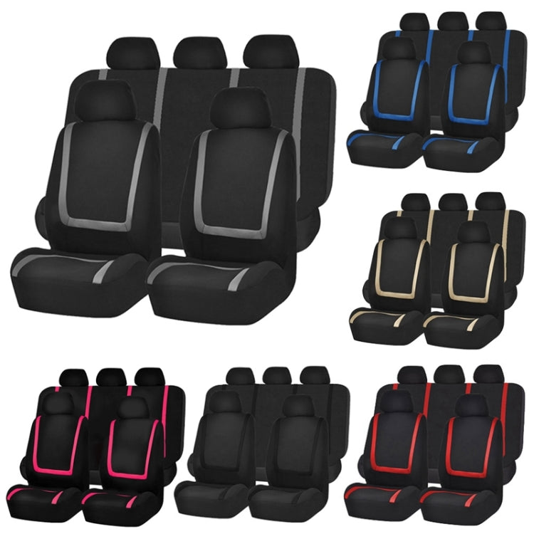 Universal Car Seat Cover Polyester Fabric Automobile Seat Covers Car Seat Cover Vehicle Seat Protector Interior Accessories 4pcs Set Red - Seat Accessories by buy2fix | Online Shopping UK | buy2fix