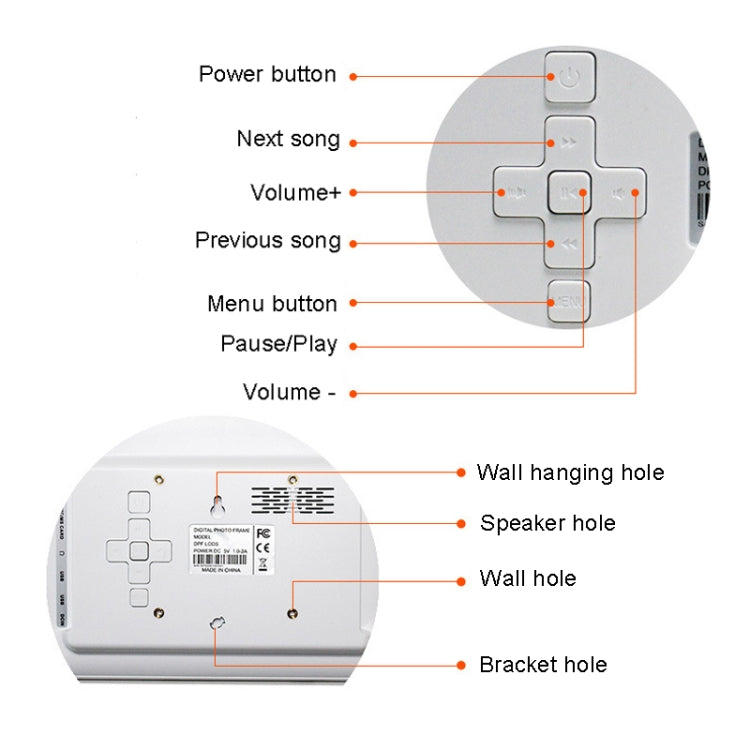 DPF-706 7 inch Digital Photo Frame LED Wall Mounted Advertising Machine, Plug:AU Plug(Black) - Consumer Electronics by buy2fix | Online Shopping UK | buy2fix