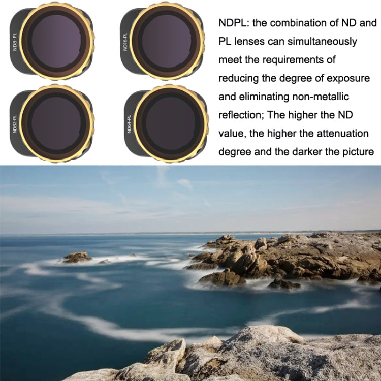 JSR For Mini 3 Pro Camera Filters, Style:4 In 1 ND8-PL+ND16-PL+ND32-PL+ND64-PL - DJI & GoPro Accessories by JSR | Online Shopping UK | buy2fix