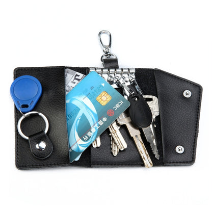 Multifunctional Litchi Texture Leather Keychain Bag Car Key Bag(Black) - Car Key Cases by buy2fix | Online Shopping UK | buy2fix