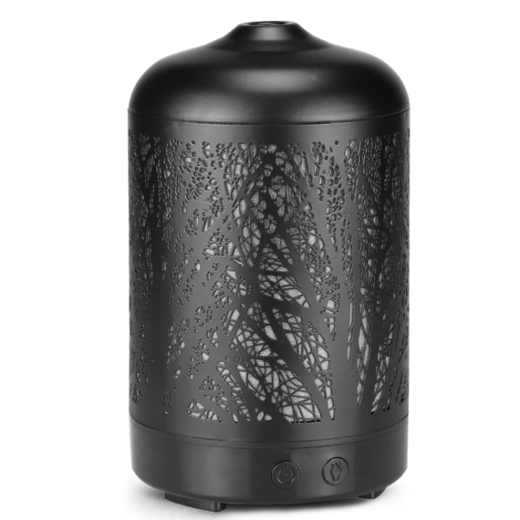 Metal Tree Air Humidifier Essential Oil Diffuser Mist Maker Colorful LED Lamp Diffuser Aromatherapy Air Purifier, EU Plug(Black) - Home & Garden by buy2fix | Online Shopping UK | buy2fix