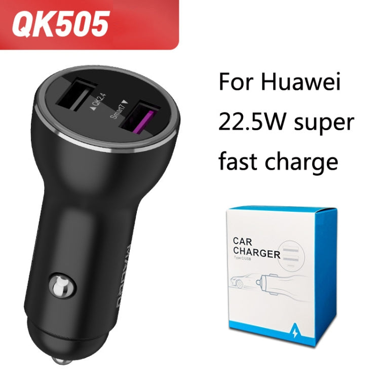 QIAKEY QK505 Dual Ports Fast Charge Car Charger(Black) - Car Charger by QIAKEY | Online Shopping UK | buy2fix