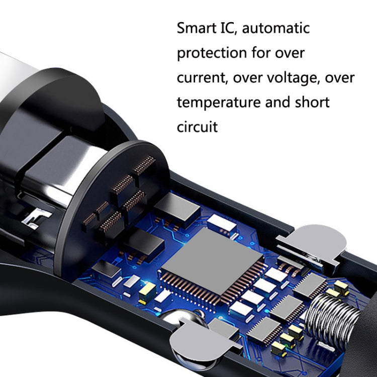 QIAKEY QK505 Dual Ports Fast Charge Car Charger(Black) - Car Charger by QIAKEY | Online Shopping UK | buy2fix