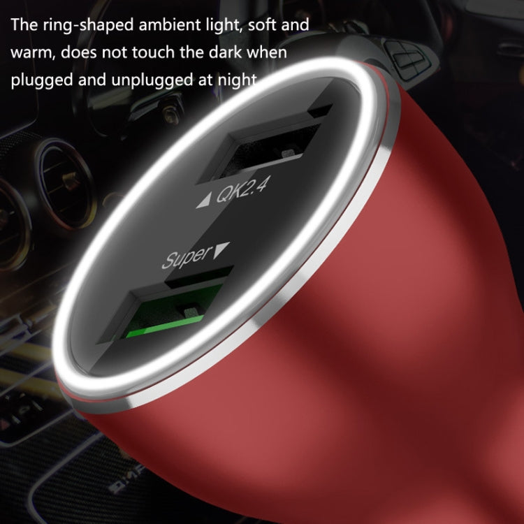 QIAKEY QK505 Dual Ports Fast Charge Car Charger(Black) - Car Charger by QIAKEY | Online Shopping UK | buy2fix