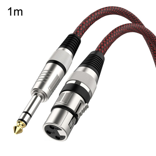 1m Red and Black Net TRS 6.35mm Male To Caron Female Microphone XLR Balance Cable -  by buy2fix | Online Shopping UK | buy2fix