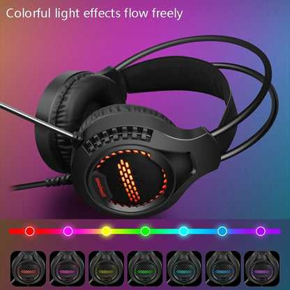 Smailwolf AK3 3.5mm Double Plug Version Game Wired Luminous Desktop Computer Headset(Pink) - Multimedia Headset by AK3 | Online Shopping UK | buy2fix