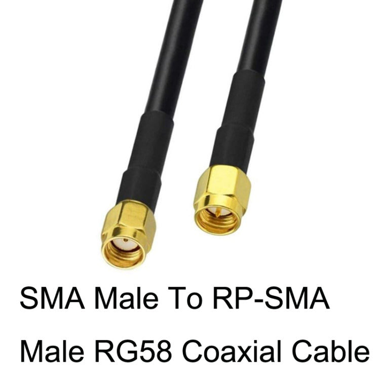 SMA Male To RP-SMA Male RG58 Coaxial Adapter Cable, Cable Length:10m - Connectors by buy2fix | Online Shopping UK | buy2fix