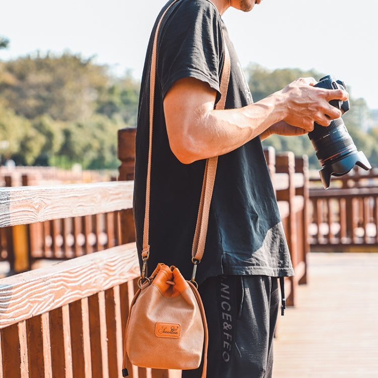 S.C.COTTON Camera Lens Protection Bag Liner Bag Waterproof Camera Storage Bag, Size: M(Khaki) - Camera Accessories by S.C.COTTON | Online Shopping UK | buy2fix