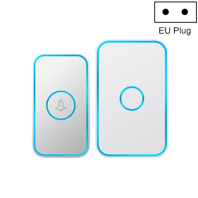 CACAZI A78 Long-Distance Wireless Doorbell Intelligent Remote Control Electronic Doorbell, Style:EU Plug(Bright White) - Security by CACAZI | Online Shopping UK | buy2fix