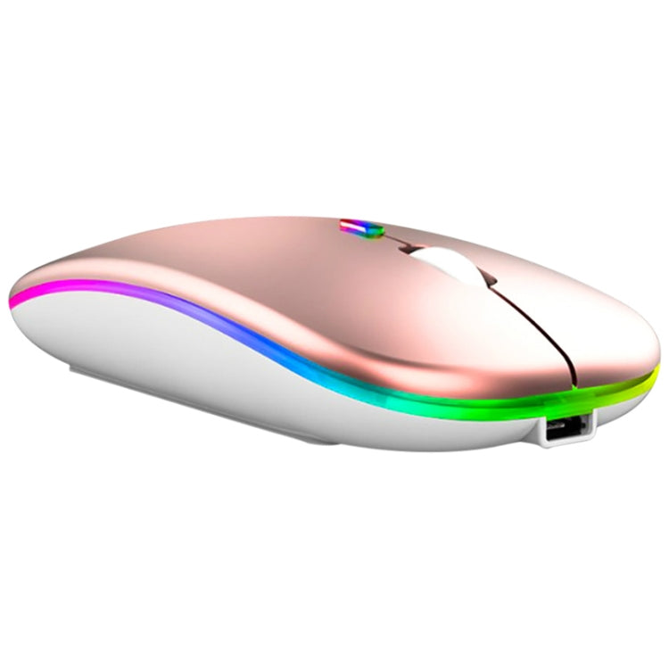 3 Keys RGB Backlit Silent Bluetooth Wireless Dual Mode Mouse (Rose Gold) - Wireless Mice by buy2fix | Online Shopping UK | buy2fix