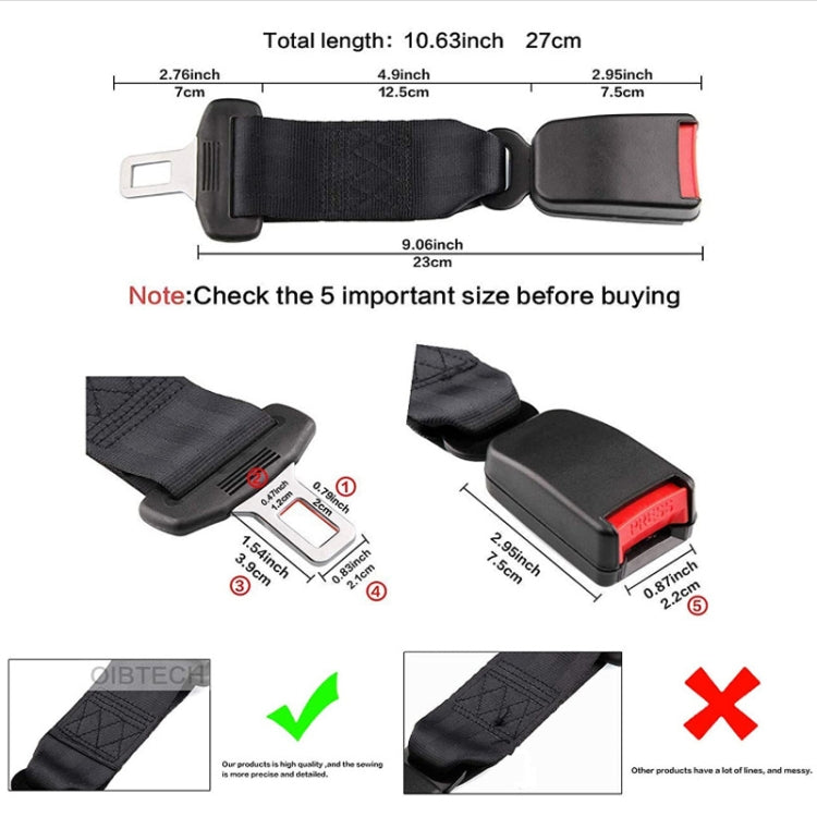 2 PCS Child And Pregnant Woman Car Seat Belt Extender, Length:29cm(Black) - In Car by buy2fix | Online Shopping UK | buy2fix