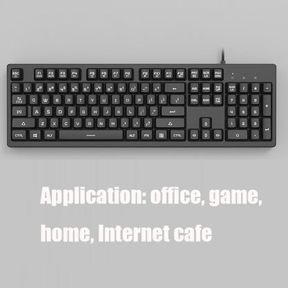 Ajazz DKS100 104 Keys Office Luminous Game Tea Axis Mechanical Keyboard, Cable Length: 1.5m(Black) - Wired Keyboard by Ajazz | Online Shopping UK | buy2fix