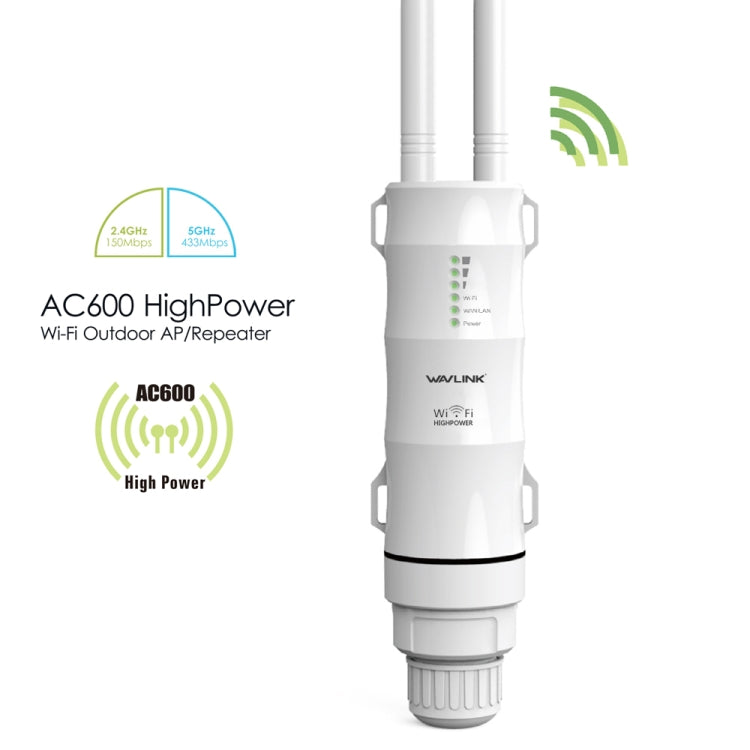 WAVLINK AC600 AP 2.4G/5G Dual Frequency Outdoor High Power Repeater, Pulg Type:US Plug - Wireless Routers by WAVLINK | Online Shopping UK | buy2fix