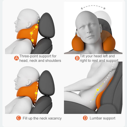 U-shaped Car Headrest Car Memory Foam Neck Pillow(Black Gray) - Seat Accessories by buy2fix | Online Shopping UK | buy2fix