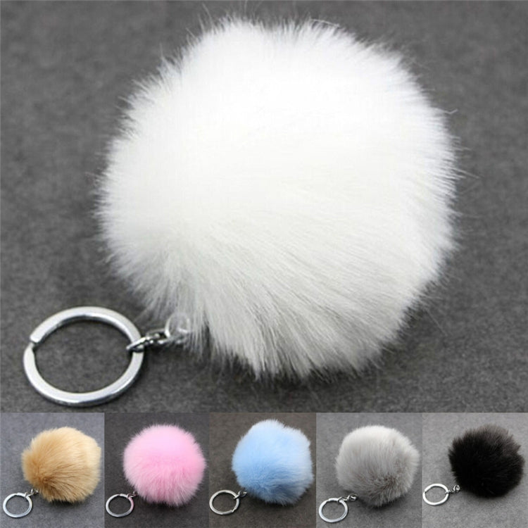 Simple Key Chain Fur Ball Pompon Keychain Pompom Artificial Rabbit Fur Animal Keychains for Woman Car Bag Key Rings(lake Blue) - Key Rings by buy2fix | Online Shopping UK | buy2fix