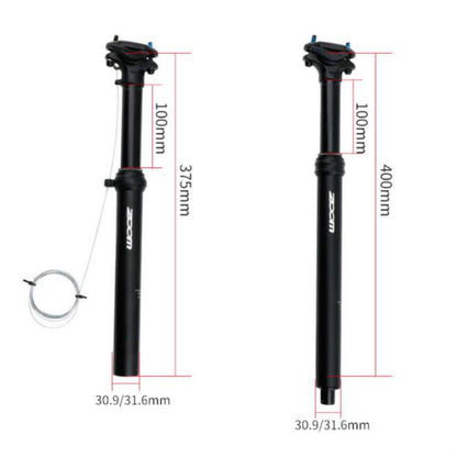 ZOOM Bicycle Wire-Controlled Hydraulic Lift Seat Tube Mountain Bike Seatpost, Size:31.6mm, Specification:375mm External Routing - Bicycle Seat Posts by ZOOM | Online Shopping UK | buy2fix