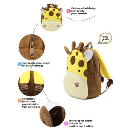 Kids 3D Animal Velvet Backpacks Children Cartoon Kindergarten Toys Gifts School Bags(Dinosaur) - Kids Bags by buy2fix | Online Shopping UK | buy2fix