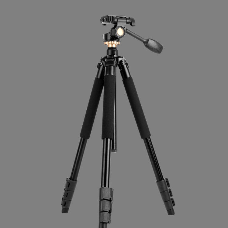 Q338 4-Section Folding Legs Live Broadcast Aluminum Alloy Tripod Mount With Three-dimensional Head - Camera Accessories by buy2fix | Online Shopping UK | buy2fix