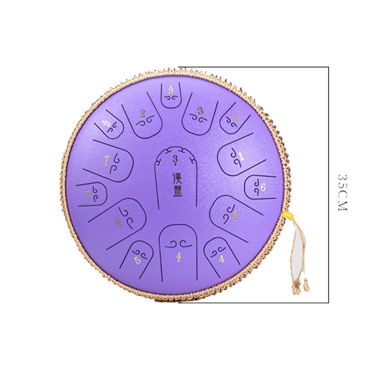 15-Tone Ethereal Drum 14-Inch Steel Tongue Drum Hollow Drum Sanskrit Drummer Disc(Purple) - Percussion Instruments by buy2fix | Online Shopping UK | buy2fix