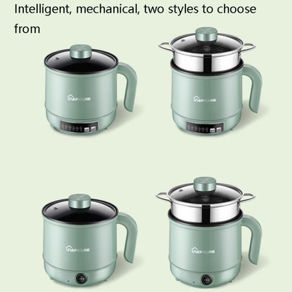 Multi-Function Electric-Cooker Mini Dormitory Student Cooking Rice Stir Frying Non-Stick Pot, 110V US Plug, Colour: Green Smart with Steam Grid(1.7L) - Home & Garden by buy2fix | Online Shopping UK | buy2fix