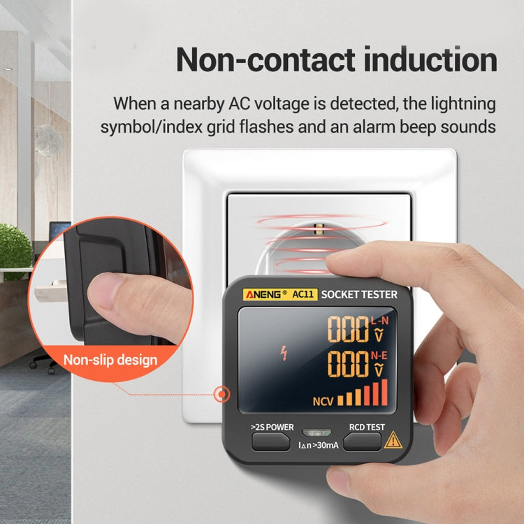 ANENG AC11 Multifunctional Digital Display Socket Tester Electrical Ground Wire Tester(UK Plug) - Current & Voltage Tester by ANENG | Online Shopping UK | buy2fix