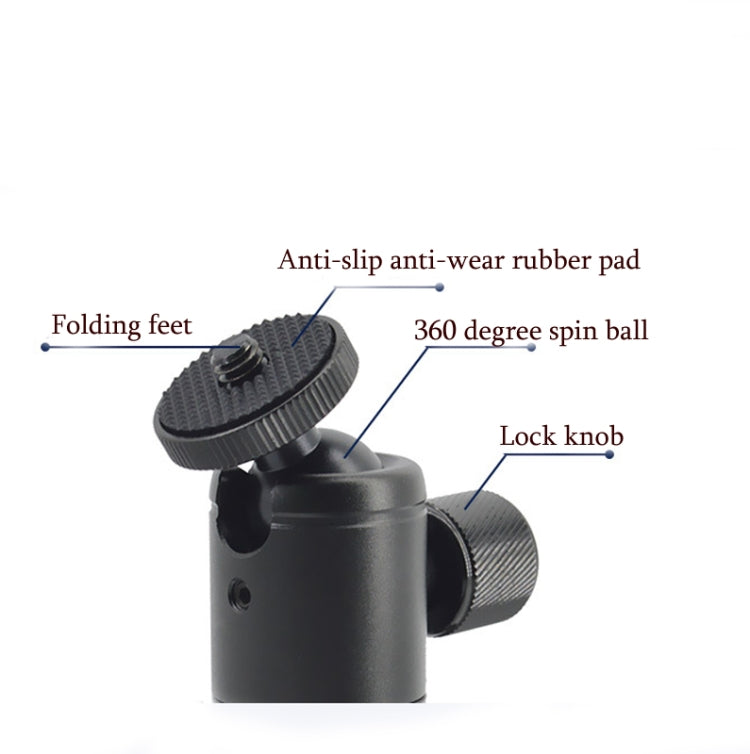 BH-906 Mini Desktop Aluminum Alloy Tripod Mini Ball Head 360 Degree Pan 90 Degree Tilt Tripod - Camera Accessories by buy2fix | Online Shopping UK | buy2fix