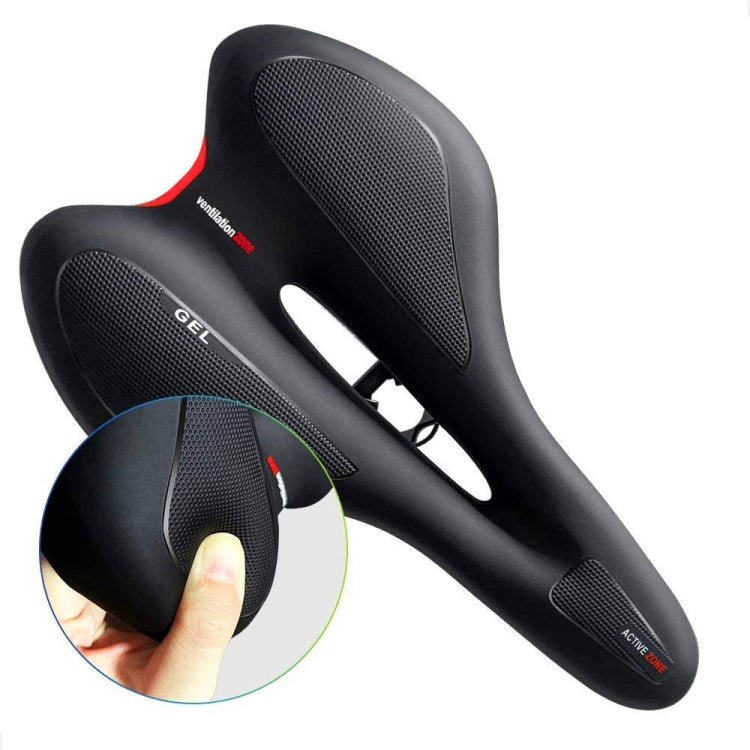 Silicone Bicycle Seat GEL Mountain Bike Saddle Bicycle Seat Saddle(Black Red) - Outdoor & Sports by buy2fix | Online Shopping UK | buy2fix