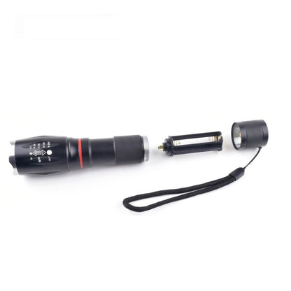 Telescopic Zoom Strong Light Flashlight Strong Magnetic Rechargeable LED Flashlight, Colour: Silver Head (With Battery, EU Plug Charger) - LED Flashlight by buy2fix | Online Shopping UK | buy2fix