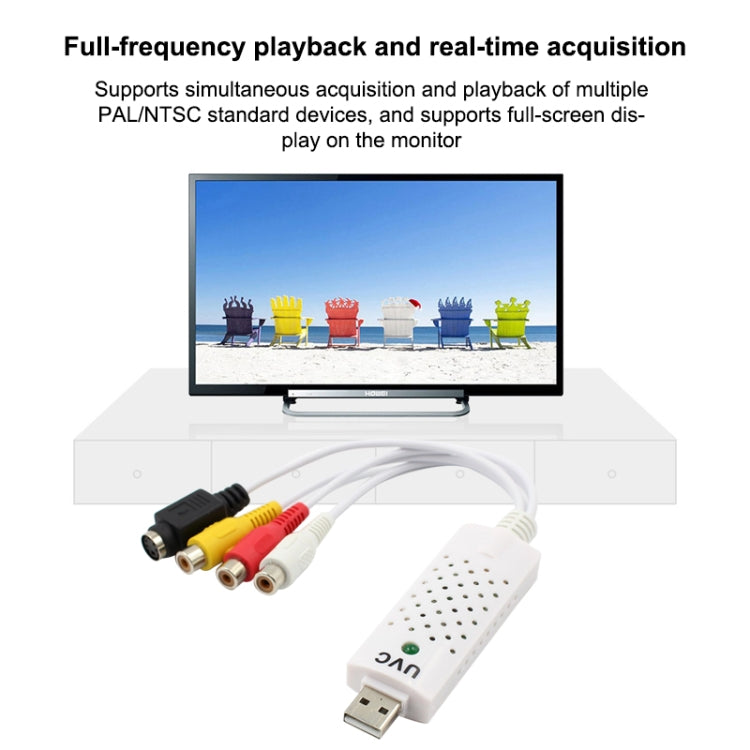 Portable USB 2.0 Audio Video Capture Card Adapter VHS to DVD Video Capture for Win7 / Win8/ XP/ Vista, Free Drive - Consumer Electronics by buy2fix | Online Shopping UK | buy2fix