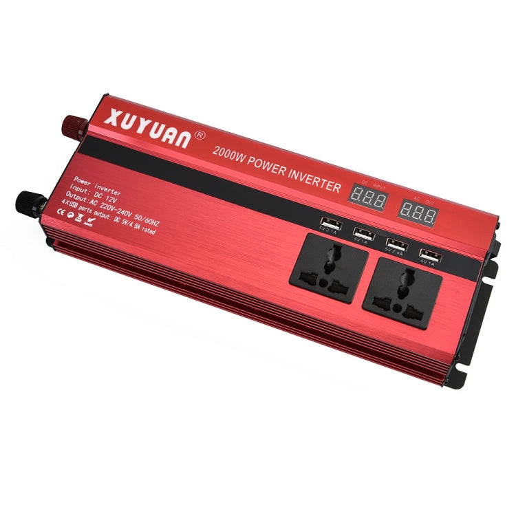 XUYUAN 2000W Car Inverter with USB Display Converter, Specification: 24V to 220V -  by Car Inverter | Online Shopping UK | buy2fix