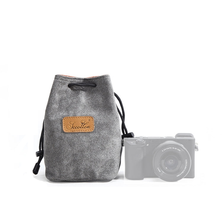 S.C.COTTON Liner Shockproof Digital Protection Portable SLR Lens Bag Micro Single Camera Bag Square Gray S - Camera Accessories by S.C.COTTON | Online Shopping UK | buy2fix
