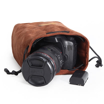 S.C.COTTON Liner Shockproof Digital Protection Portable SLR Lens Bag Micro Single Camera Bag Round Khaki S - Camera Accessories by S.C.COTTON | Online Shopping UK | buy2fix