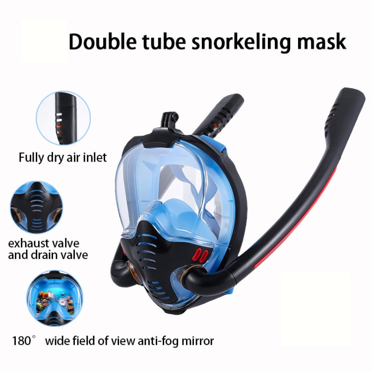 Snorkeling Mask Double Tube Silicone Full Dry Diving Mask Adult Swimming Mask Diving Goggles, Size: L/XL(White/Pink) - DJI & GoPro Accessories by buy2fix | Online Shopping UK | buy2fix